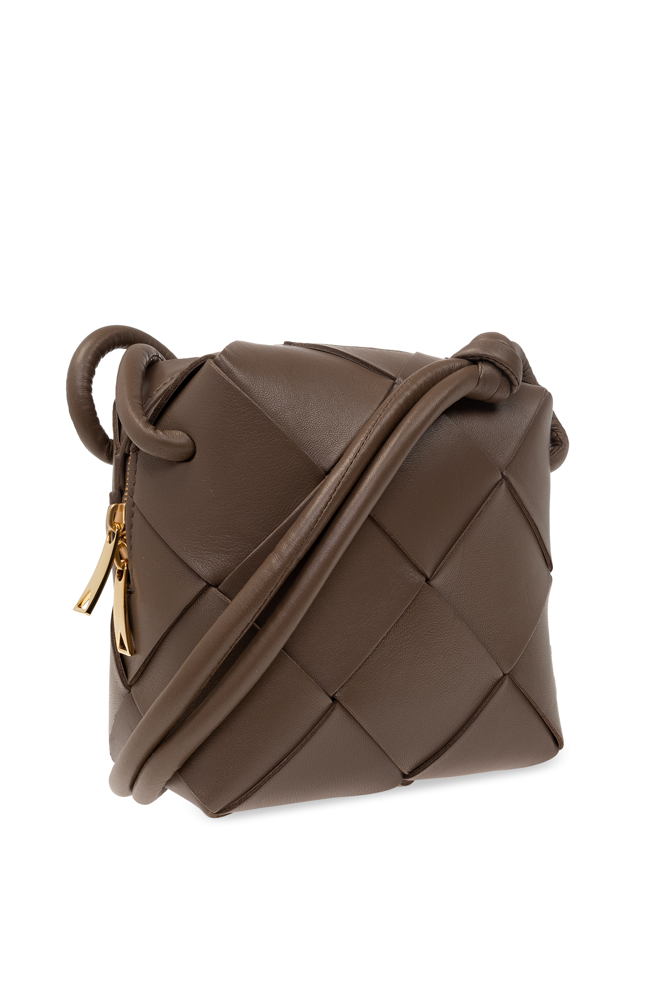 【BOTTEGA VENETA】Cassette Mini Shoulder Bag/全国送料無料 BOTTEGA VENETA Brick Cassette Small White And Gold Leather
